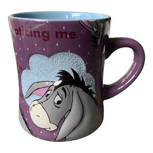 Disney Parks Eeyore Purple 3D Textured Coffee Mug Thanks For Noticing Me 16oz